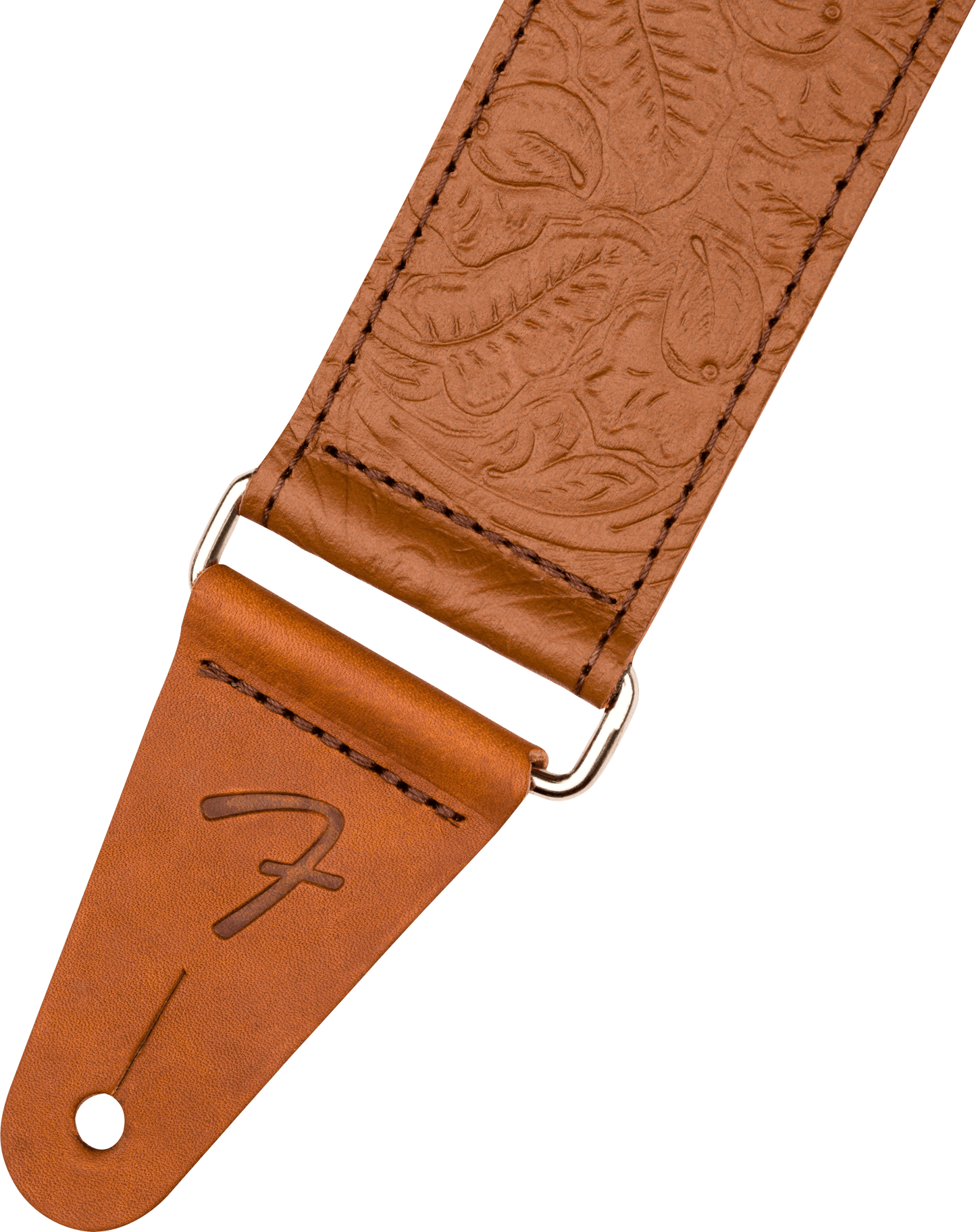 Tooled Leather Guitar Strap, 2"