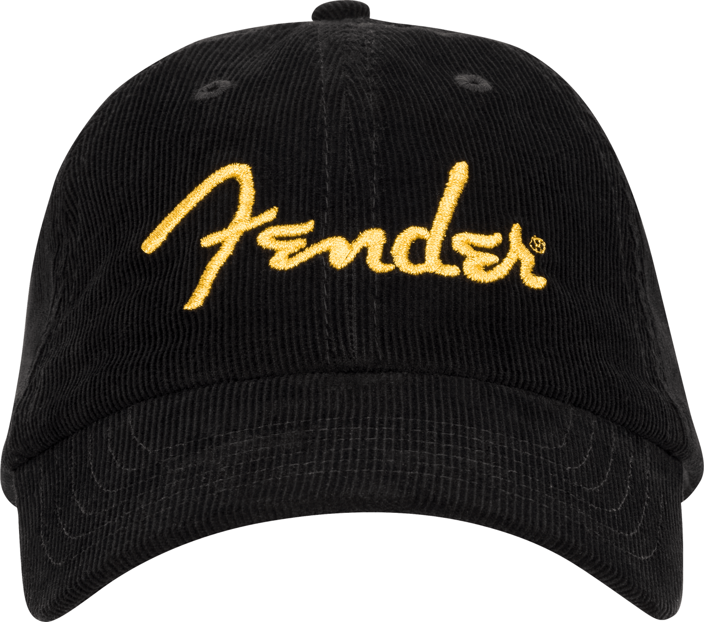 Fender® 金色意大利面徽标灯芯绒棒球帽