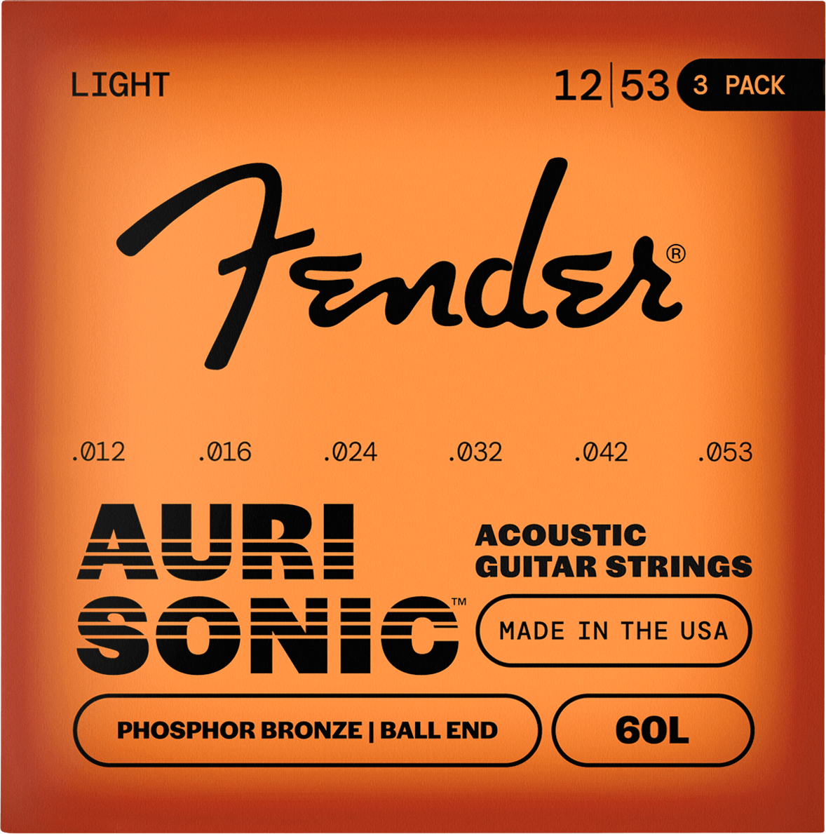 AuriSonic™ 60 Phosphor Bronze Acoustic Guitar Strings (3-Pack)
