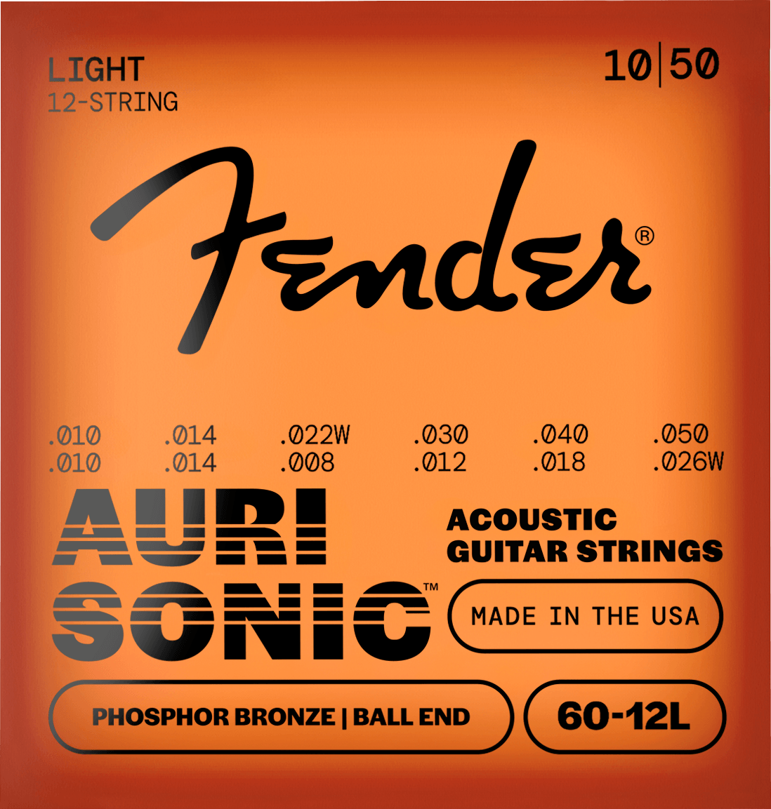 AuriSonic™ Phosphor Bronze 12-String Acoustic Guitar Strings