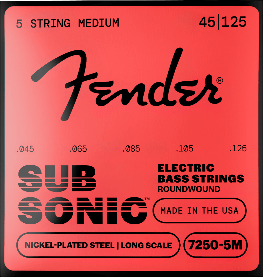 SubSonic™ 7250 Nickel-Plated Steel Bass Strings (5 String)