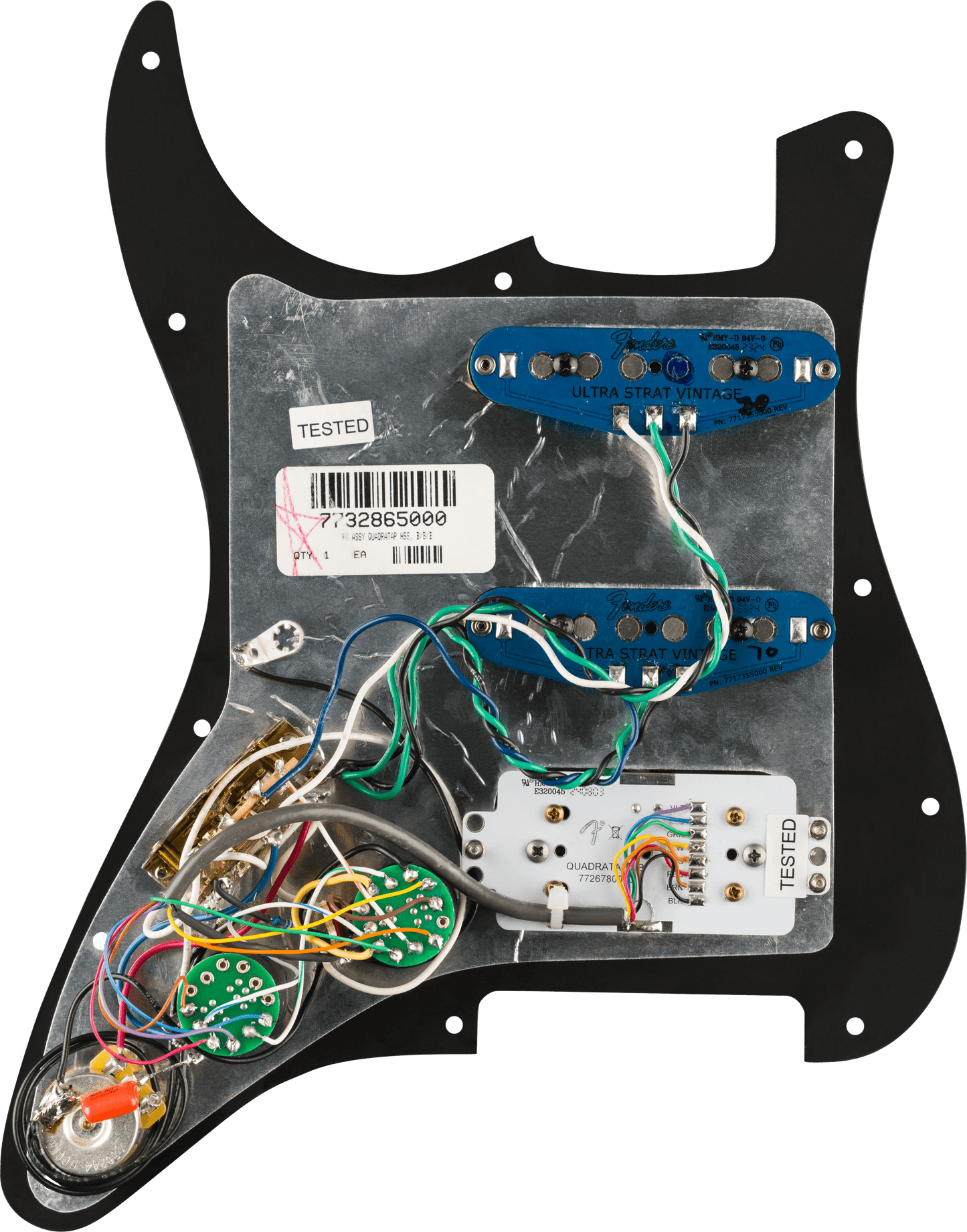 Pre-Wired Strat® Pickguard, Quadra Tap™/Ultra Noiseless™ HSS